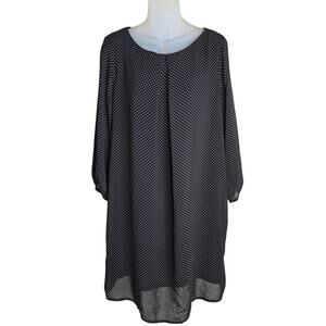 H&M Womens‎ Polka Dot Dress Size 12 Zipper Closure Pleated Front Lined Shift